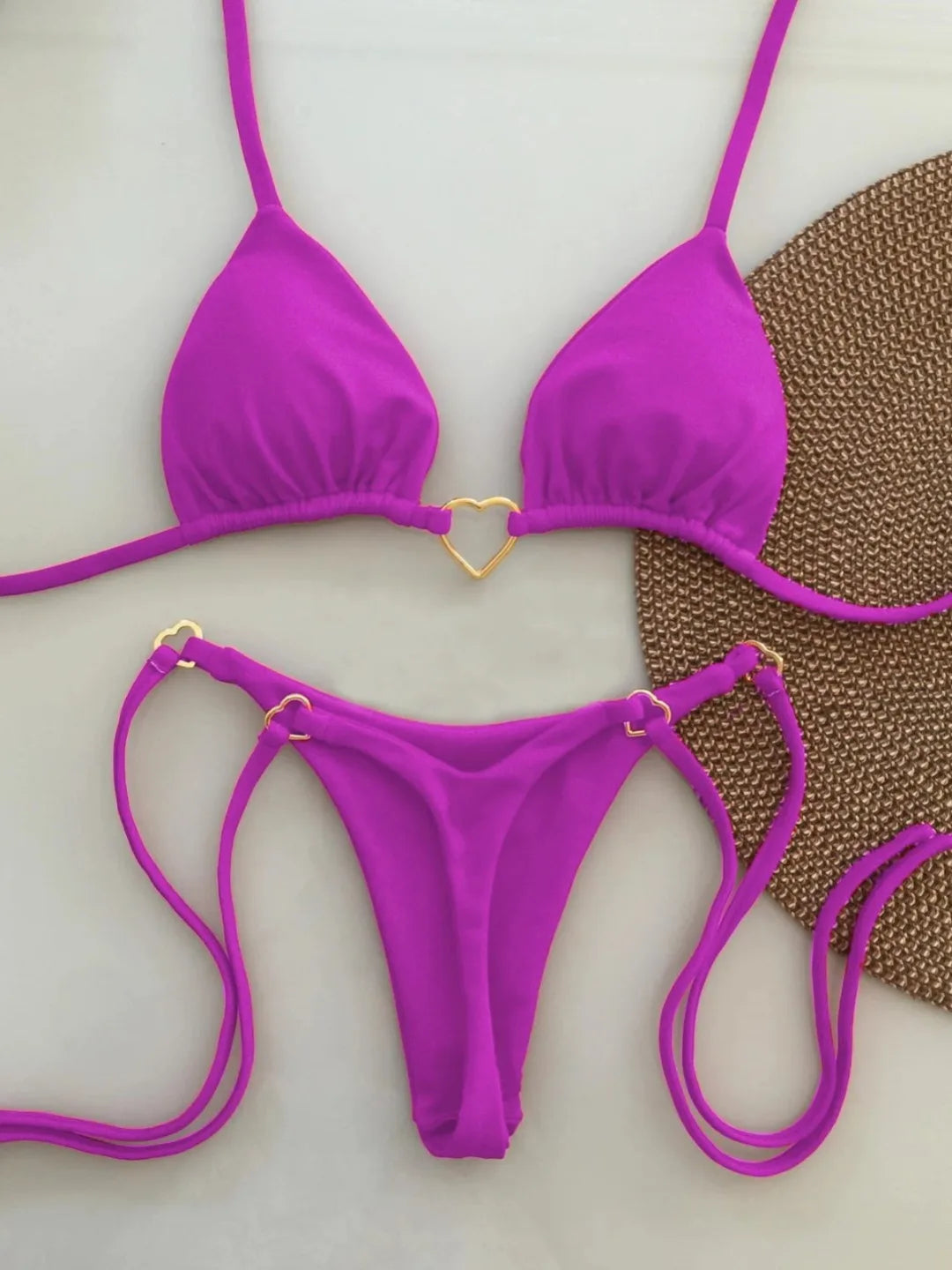 Low Waist Lace-up Swimsuit Bikini Set