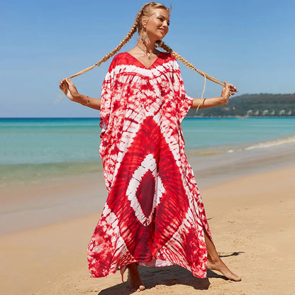 Swimsuit Kaftans Beach Cover Ups Colorful Outfits Dress
