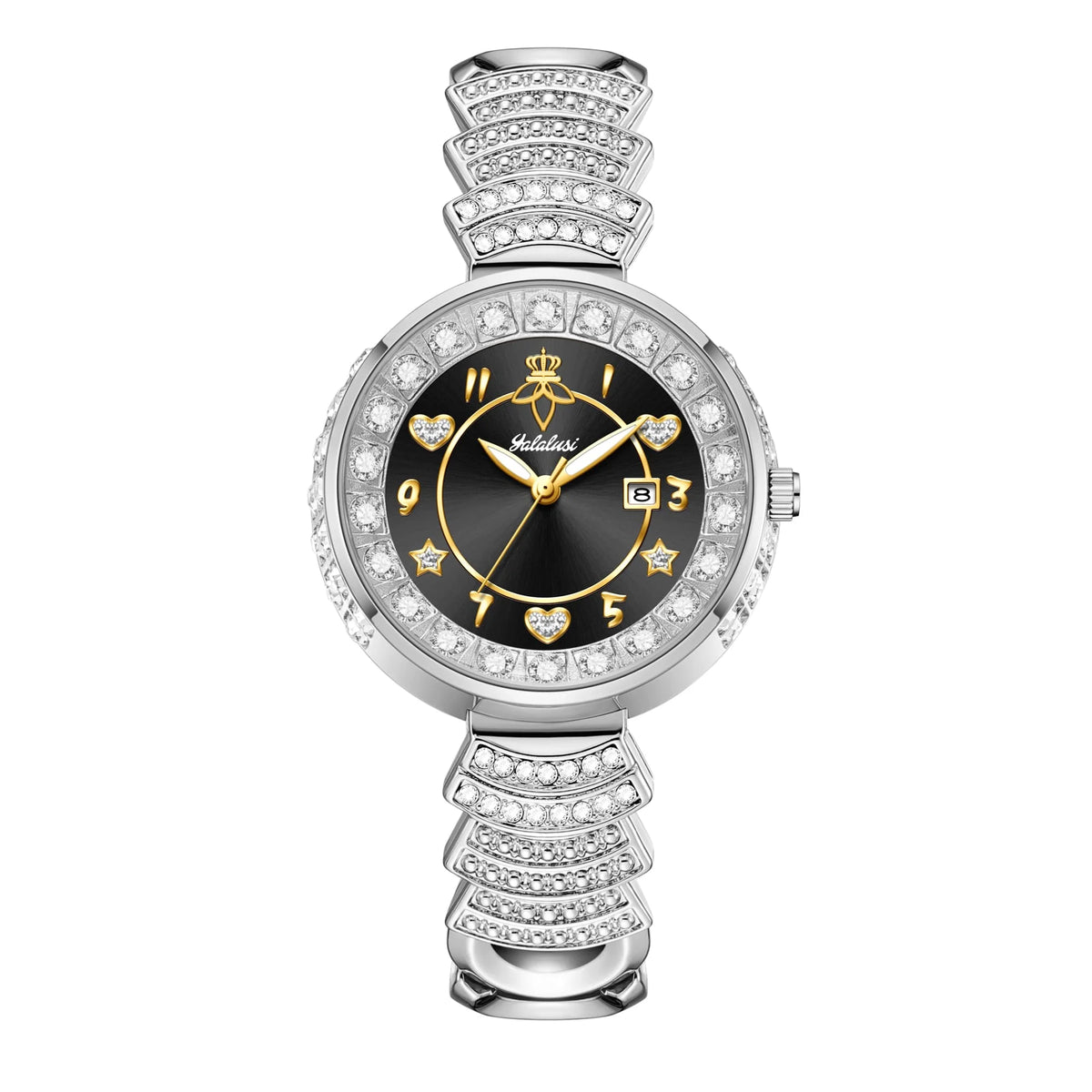 Affordable Luxury with Diamond-Set Dial Water-Resistant Quartz Watch