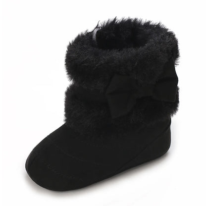 0-18M Winter Plush Comfort Snow Cute Bow Cotton Toddler Shoes