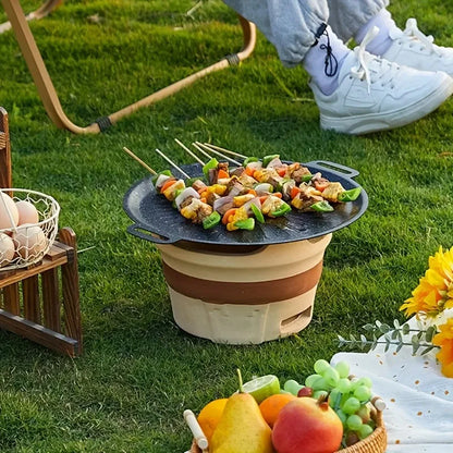 1pcs Carbon Steel Grill Pan Nonstick BBQ Griddle