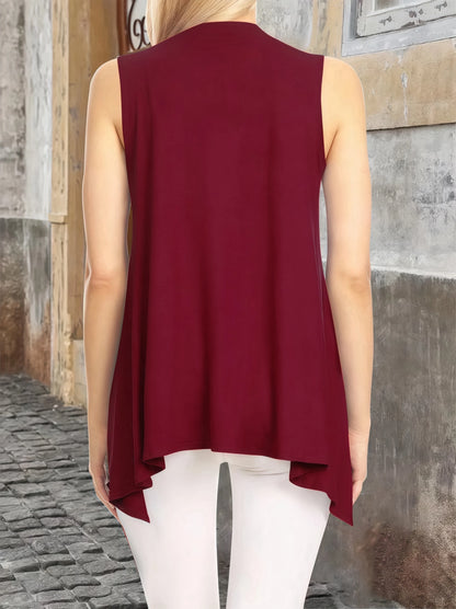 Elegant Lightweight Sleeveless Open Front Long Duster Vest