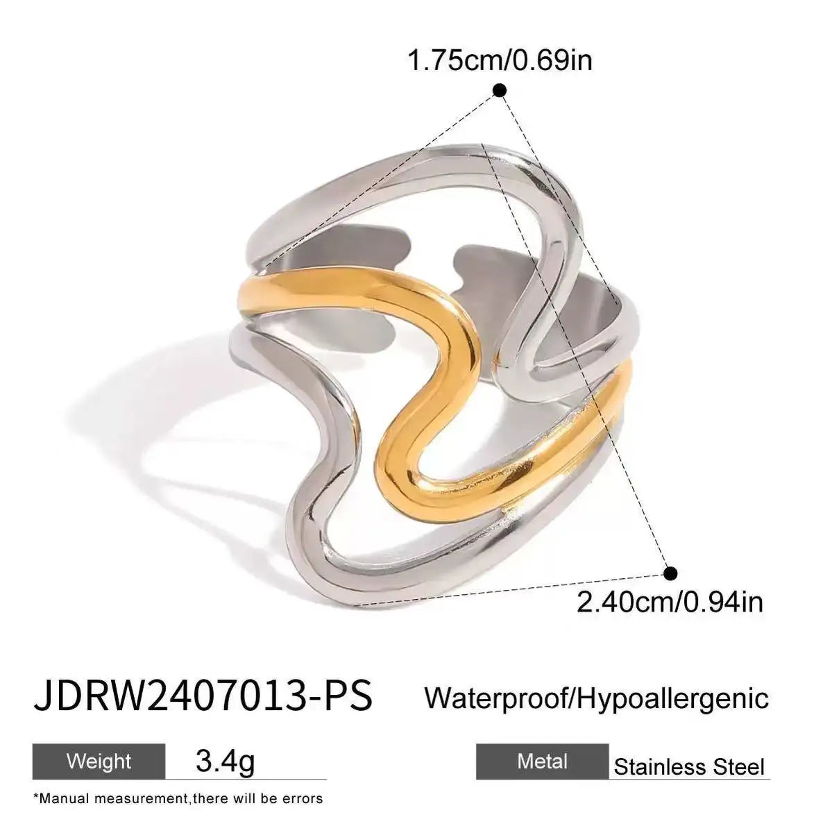 DANA Three-dimensional M Letter Ring