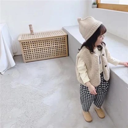 Autumn Winter Baby Plus Velvet Waistcoat Teddy Hair Coat