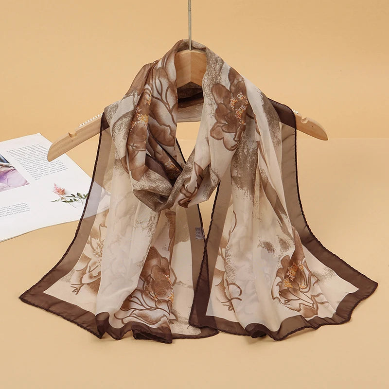 Chiffon Long Silk Scarf Turban