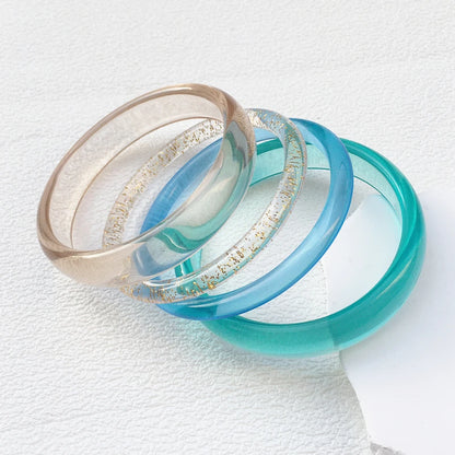 4-Piece Marble Acrylic Resin Bracelet