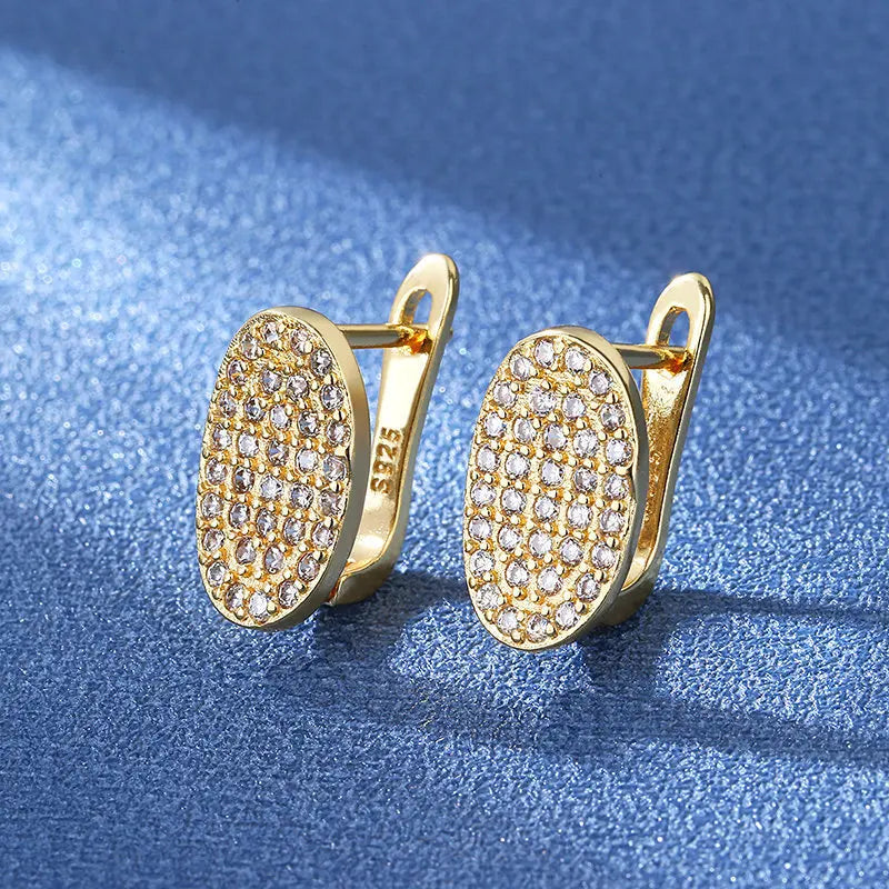 925 Silver Needle Princess Crystal Square Zircon Drop Earrings