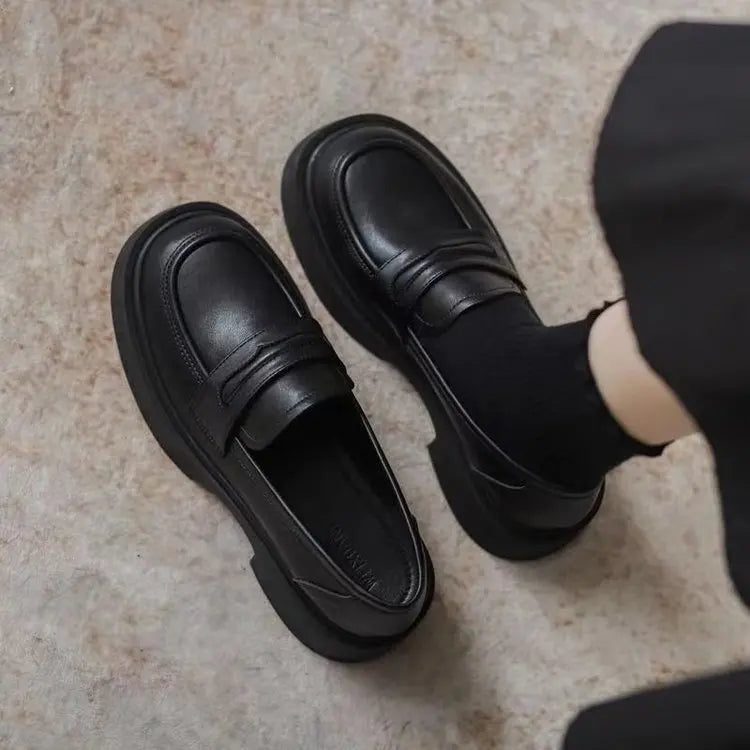 Loafers Round Toe Chunky Casual Office Shoes