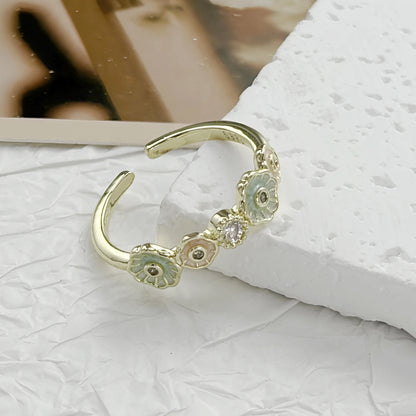 925 Sterling Silver Drip Glaze Butterfly Zircon Rings