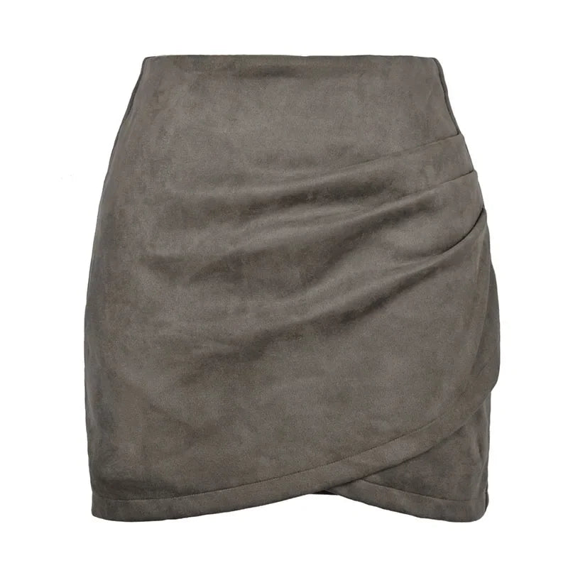 Sexy Slim Fit Suede Mini Skirt