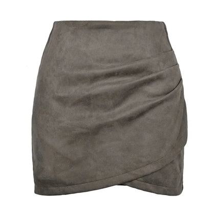 Sexy Slim Fit Suede Mini Skirt