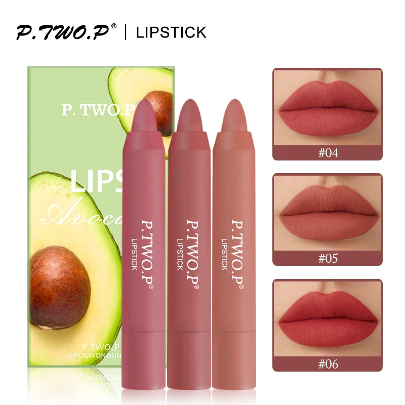 3 Pcs Different Colors Sexy Long Lasting Waterproof Matte Lipstick Set