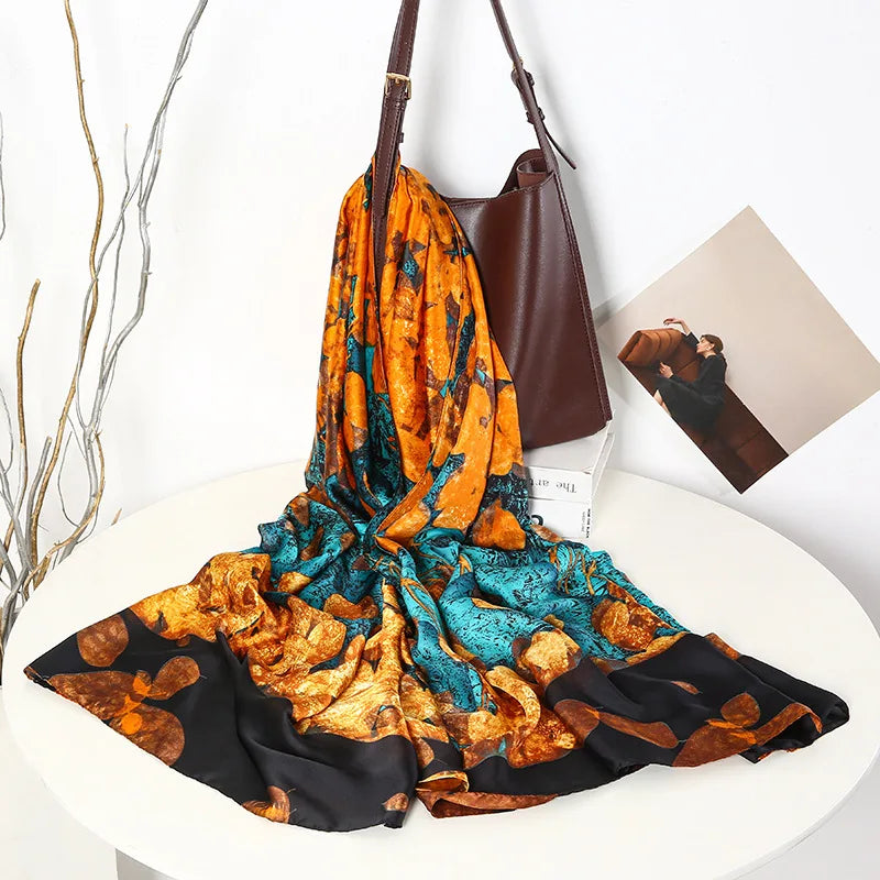 180*90cm Luxury Classic Sun Protection Silk Scarves Silk Shawl