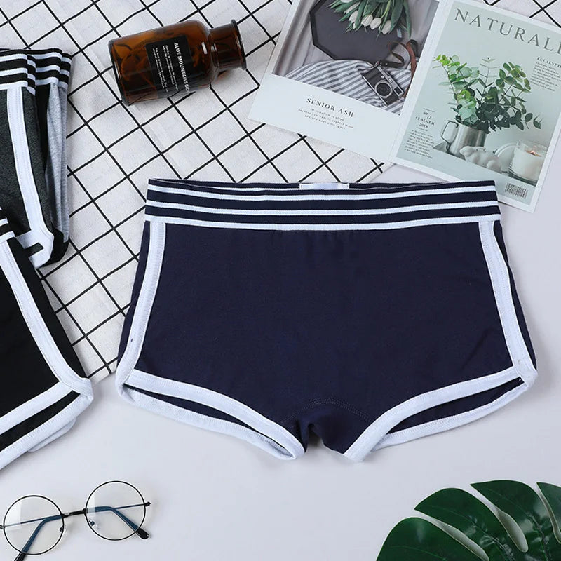 Low-Waist Boxer Boyshort Panties Single Piece Intimate Lingerie