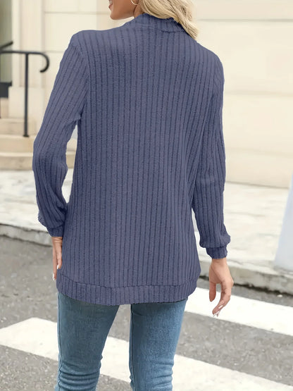 Stripe brushed cardigan jacket