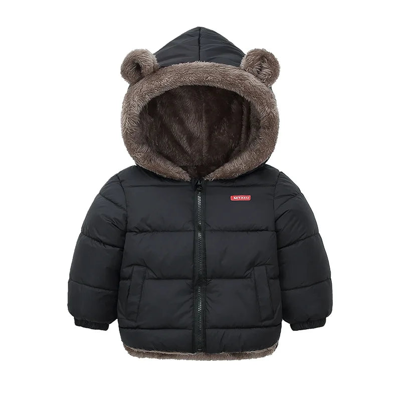 Boys Girls Thick Winter Kids Padded Fleece Warm Cashmere Snowsuit Coats