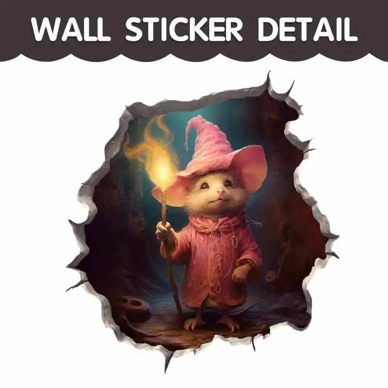 Cartoon Cute Little Mouse Hole Wall Stickers
