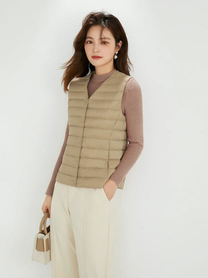 Matt Fabric Warm Vests Ultra Light Down Vest