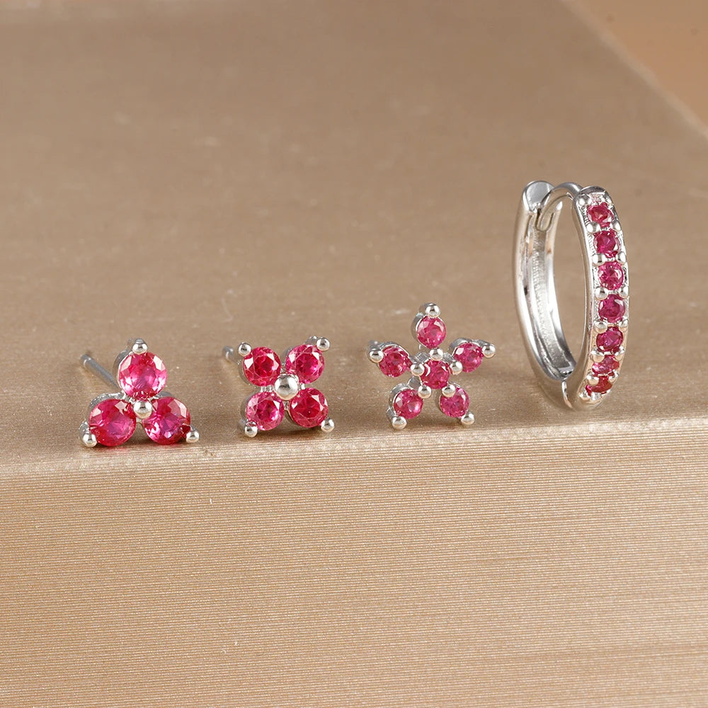 DANA 18K Gold Plated Flower Earrings Set