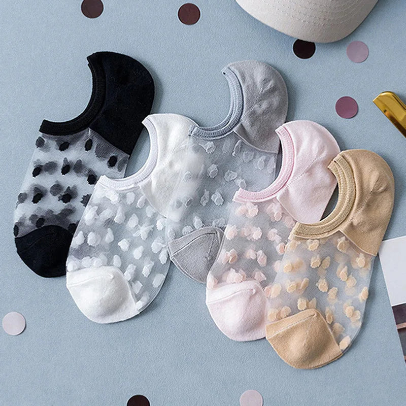 5Pairs Slippers Cotton Invisible Socks