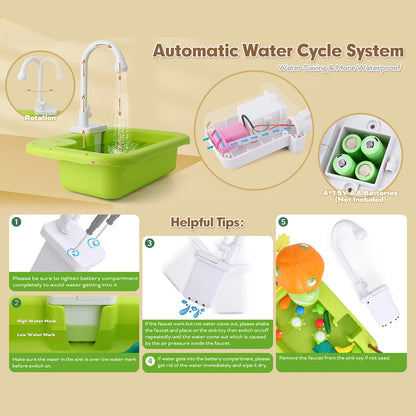 Baby Kitchen Toy Plastic Dish Wash Sink Electric Dishwasher Toys