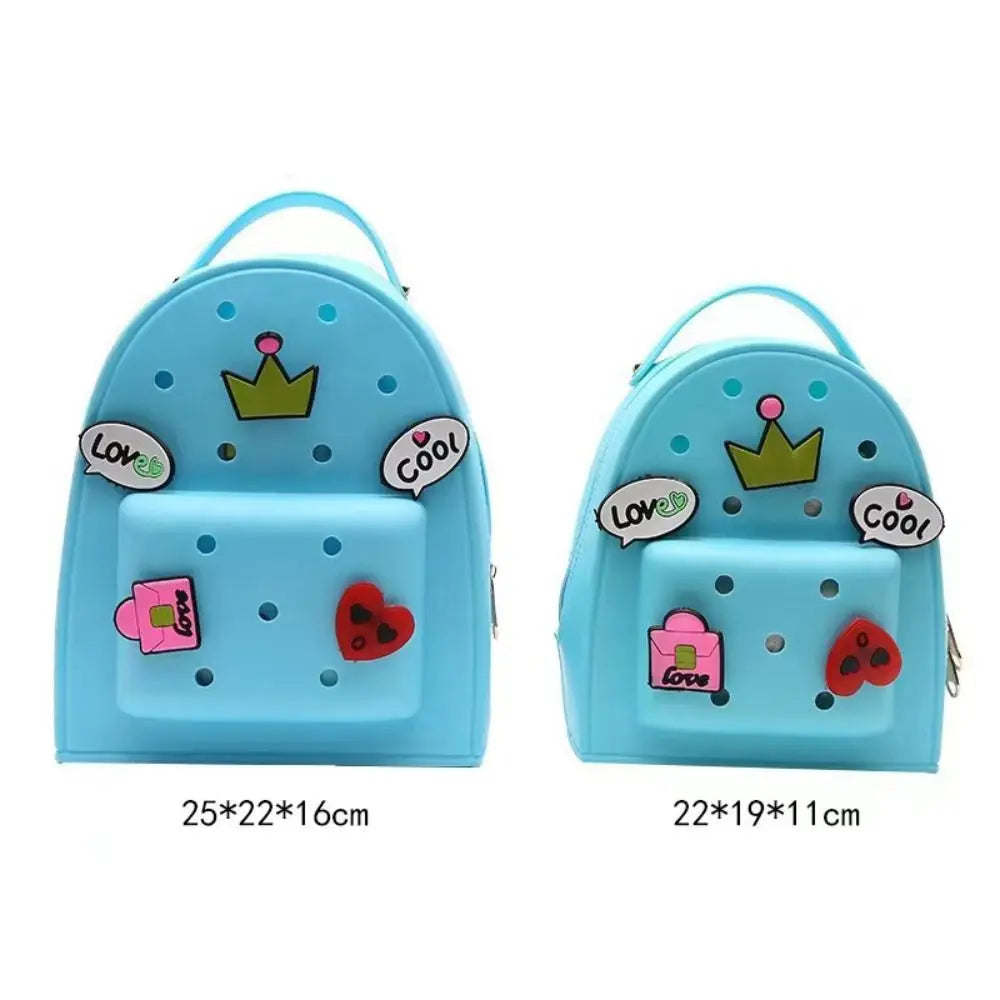 Adjustable Straps Silicone Backpack Waterproof Soft Schoolbags