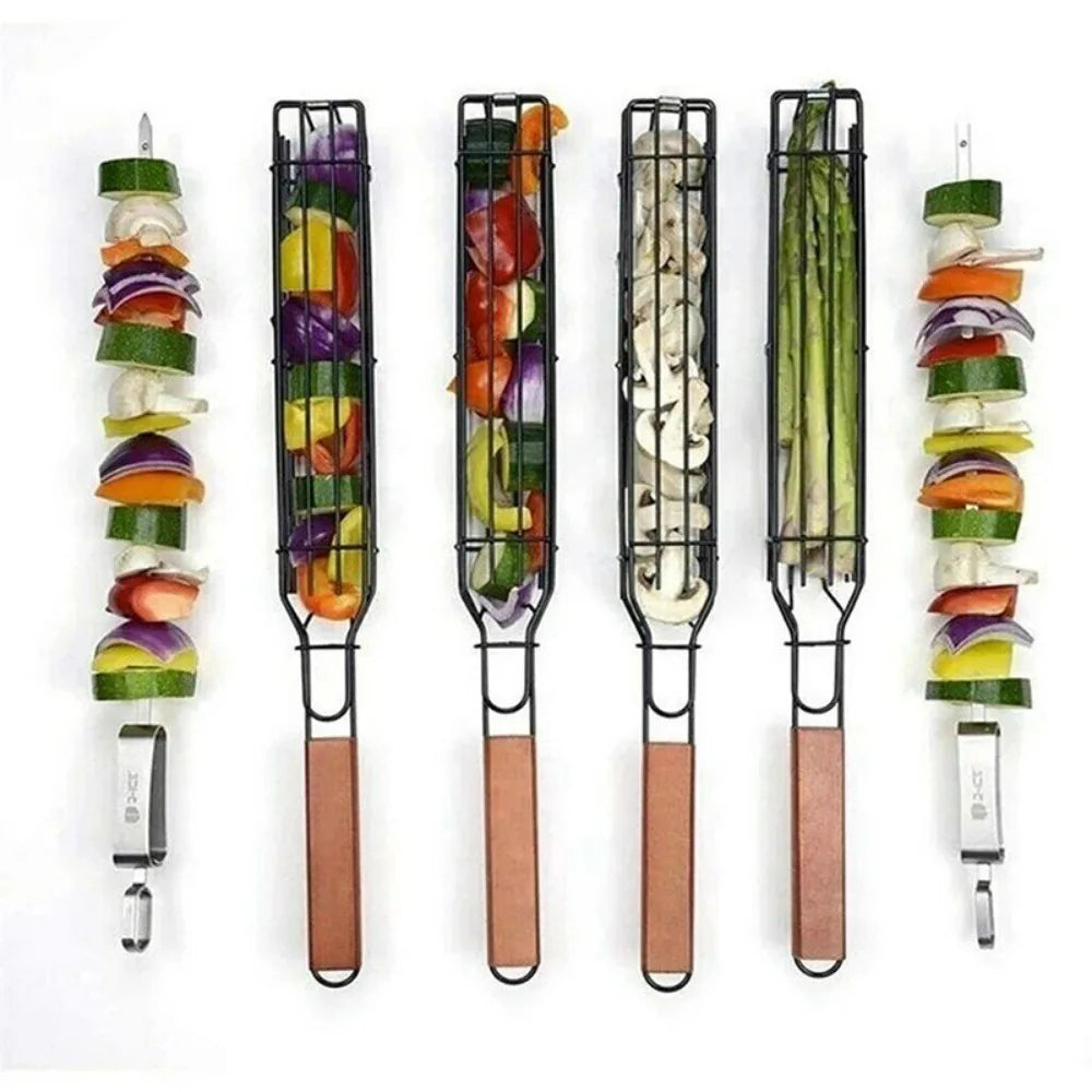 1pcs Portable Nonstick BBQ Grilling Basket Picnics Grill Tools