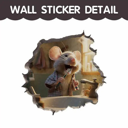 Cartoon Cute Little Mouse Hole Wall Stickers