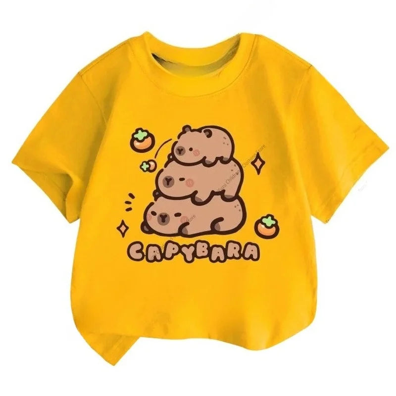 Capybara Printing Cute Short-Sleeved T-Shirt