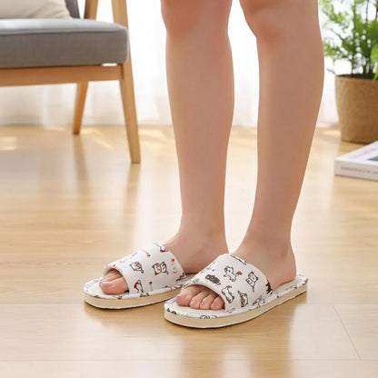 Flax Linen Lightweight Flat Breathable Slipper
