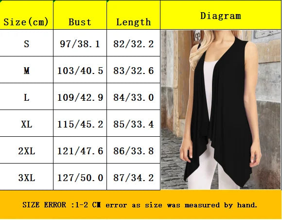 Elegant Lightweight Sleeveless Open Front Long Duster Vest