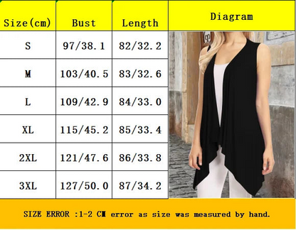 Elegant Lightweight Sleeveless Open Front Long Duster Vest