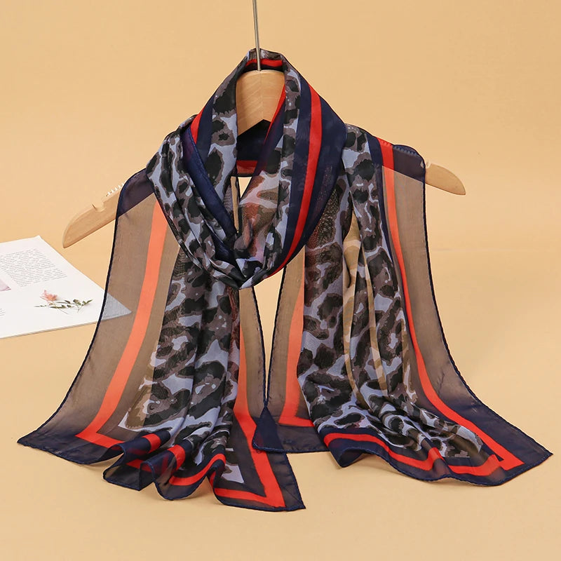 Chiffon Long Silk Scarf Turban
