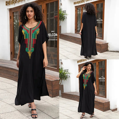 Swimsuit Cover Ups Short Sleeve Cover Up Kaftan Dresses