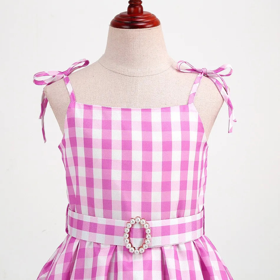 Halloween Hot Movie Barbei Baby Girl Pink Cowboy Dress