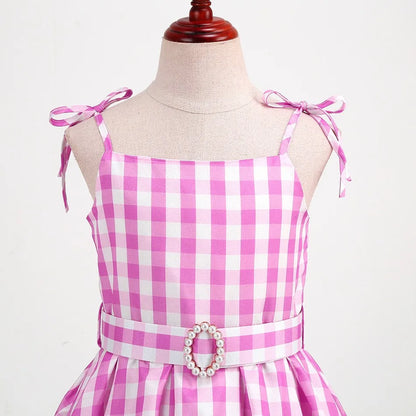 Halloween Hot Movie Barbei Baby Girl Pink Cowboy Dress