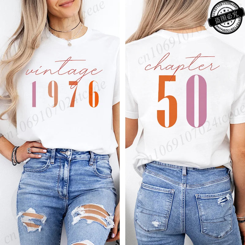 Vintage 50th Birthday Aesthetic Classic 1976 Graphic 50 Bday Shirts