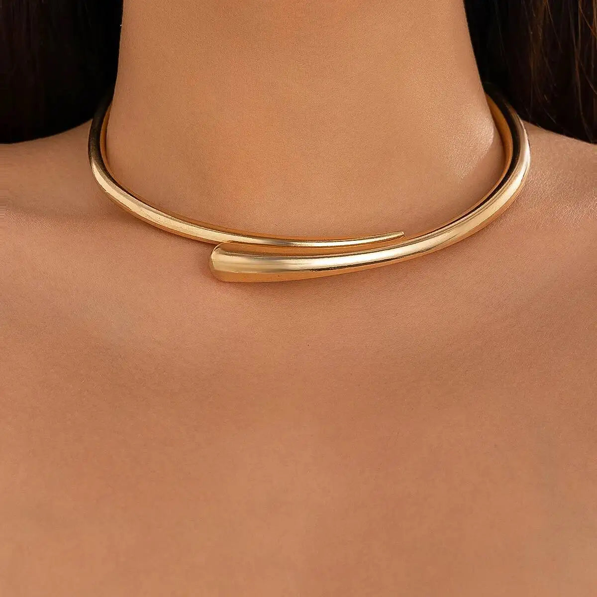 Water Drop Torques Choker Opening Cuff Bangle Necklace