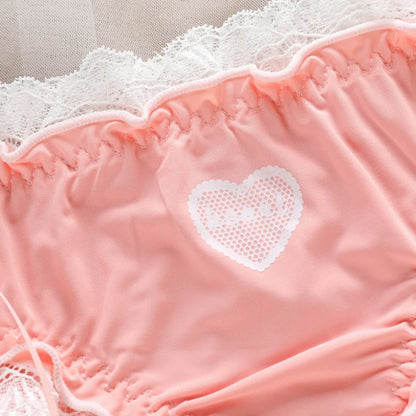 Japanese Style Soft Ice Silk Cute Lovely Sweety Lace Cotton Princess Cosplay Underwear
