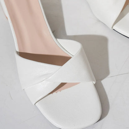 DANA Open Toe Leather Slippers