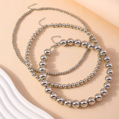 3pcs/set Cool CCB Beads Choker Round Ball Beaded Necklaces