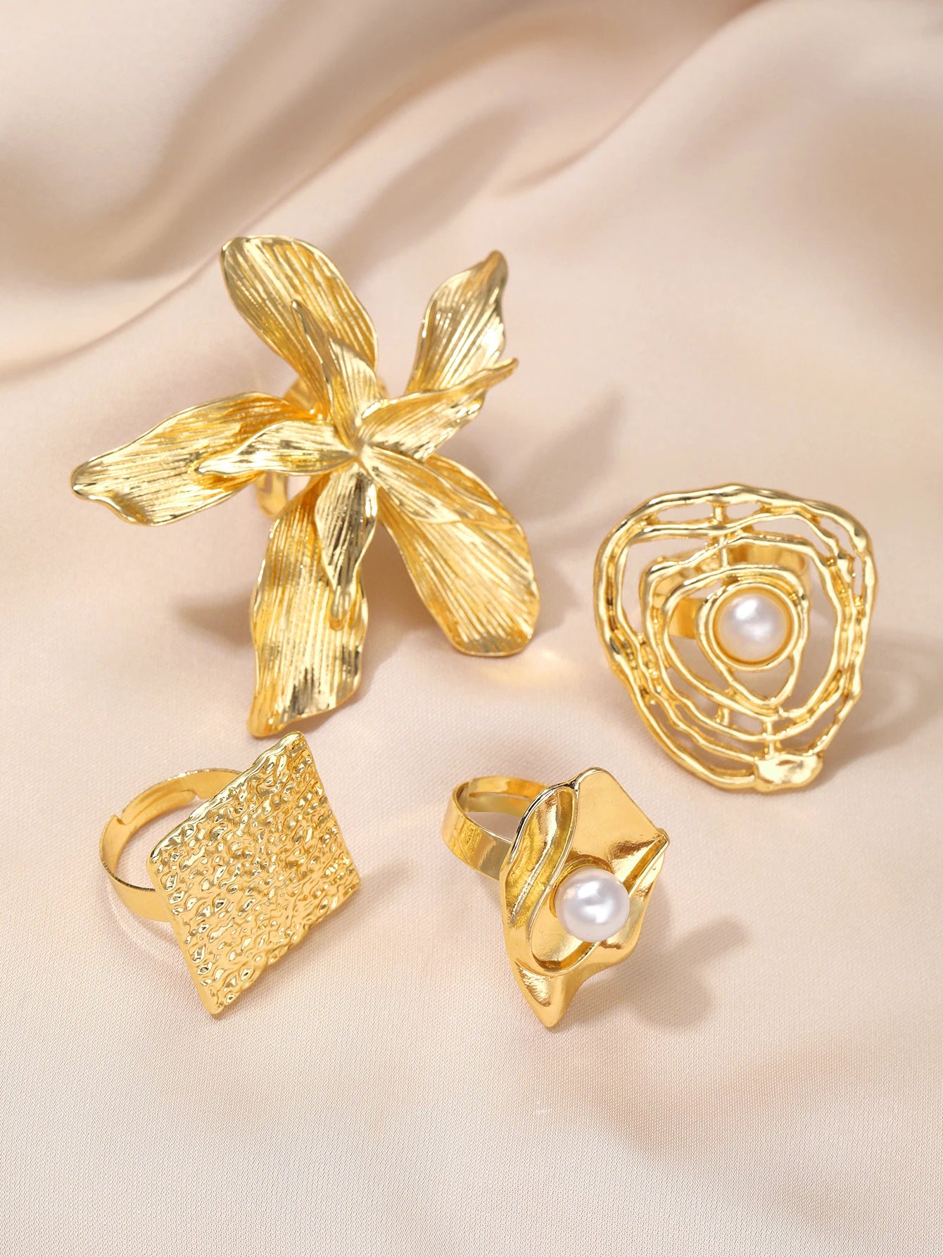 DANA 4 Pcs Chunky  Ring Set