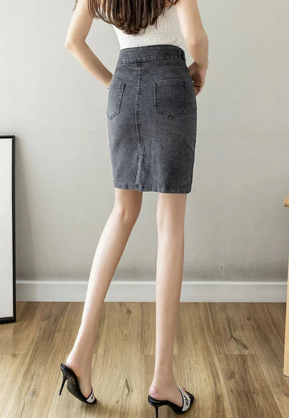 High Waist Large Size Blue Jeans Skirts