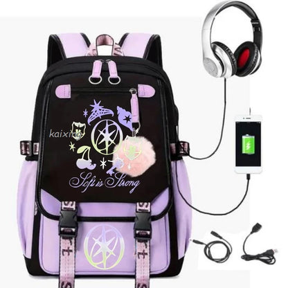 Katseye Funny Print Backpacks Sweet Soft Capacity Student Schoolbag