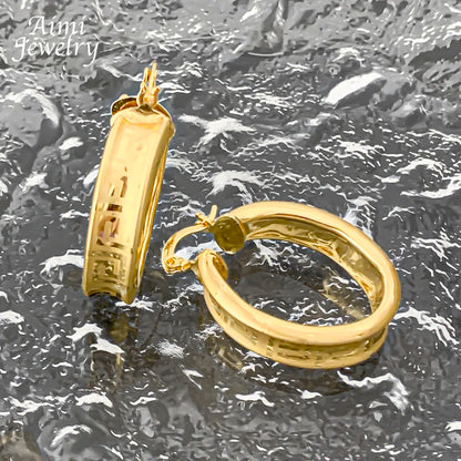 18K Gold Plated Hoop Copper Hook Drop Earrings