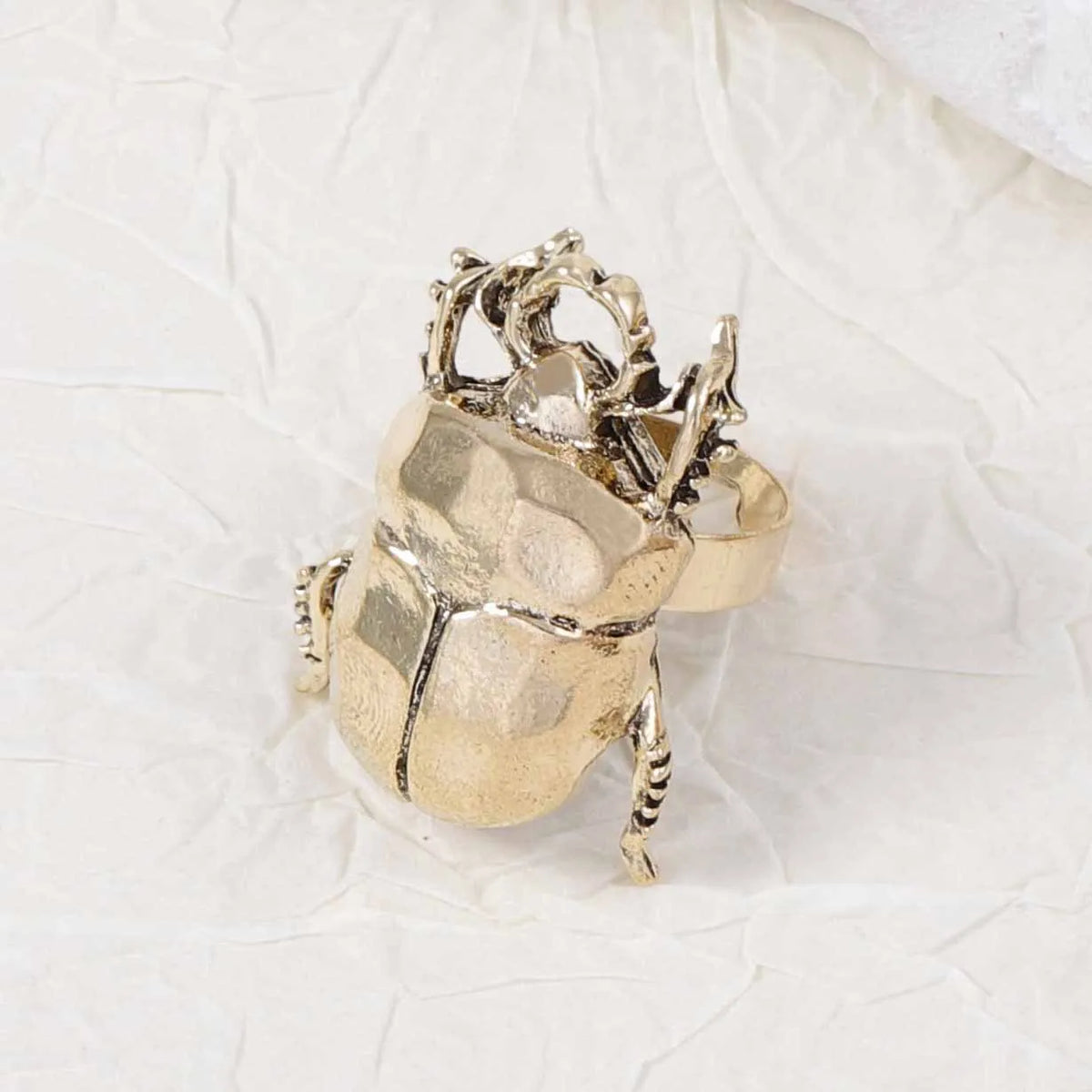 Retro Insect Opening Animal Beetle Cicada Punk Adjustable Ring