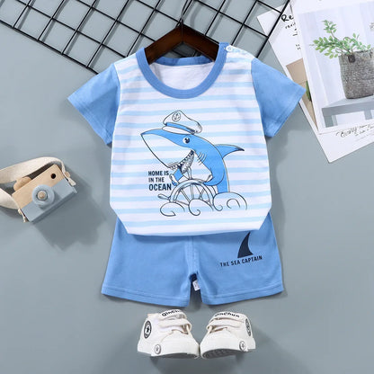 Children Boys Girl T-shirt Cotton Toddler Set