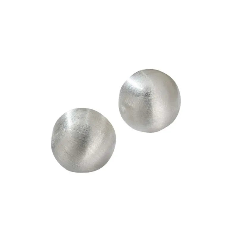 DANA Metal Brushed Frosted Semicircle Stud Earrings