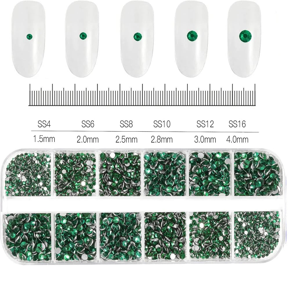 12Grids Mixed Mini Christmas Gems Nail Charms