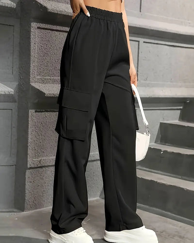 Workwear High Waist Wide Leg Pants